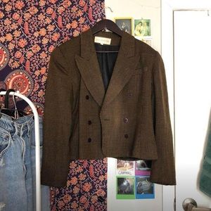 workwear normcore preppy black and yellow cropped blazer